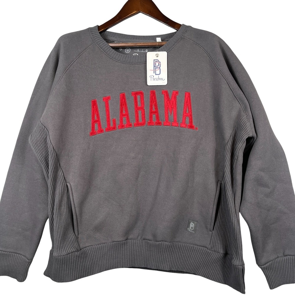 University of Alabama Crimson Tide Sweatshirt Womens L Embroidered NWT Gray NCAA
